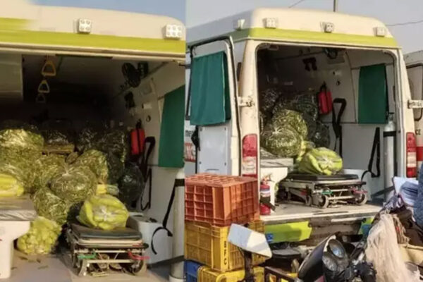 उत्तर प्रदेश की सरकारी एंबुलेंस मरीजों के बजाय हरी-हरी सब्जियां ढोने के लिए इस्तेमाल की गई