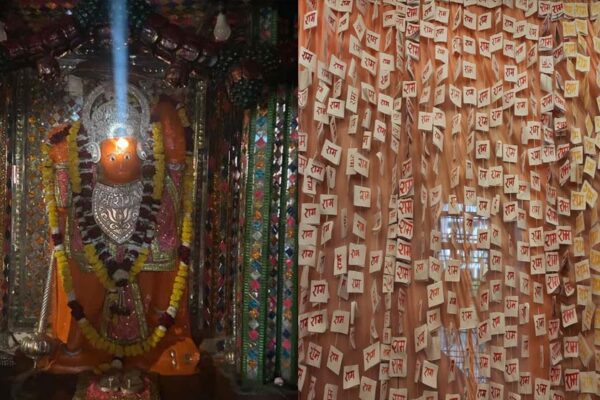 विदिशा के श्री दादाजी सिद्ध मनोकामना पूर्ण हनुमान मंदिर में हनुमानजी महाराज का सूर्य तिलक किया गया
