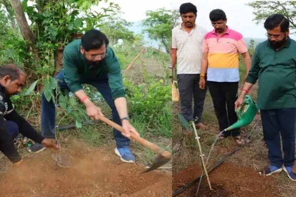 कनाथ शिंदे किसान अवतार के लिए सुर्खियों में, खेत में फावड़ा चलाने की तस्वीरें सामने आई