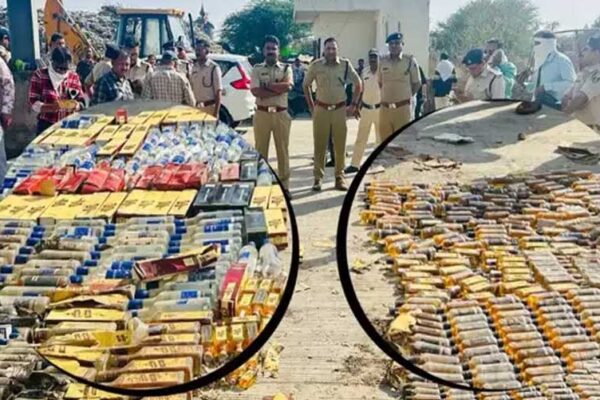 उज्जैन में अवैध शराब के खिलाफ बड़ी कार्रवाई, 50 लाख की अवैध शराब को रौंदा, 7 थानों की पुलिस रही खड़ी