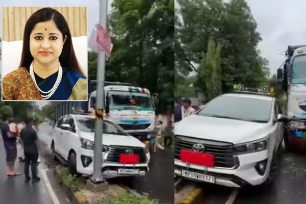 झाबुआ में बड़ा हादसा टला: कलेक्टर नेहा मीना की कार को डंपर ने मारी टक्कर