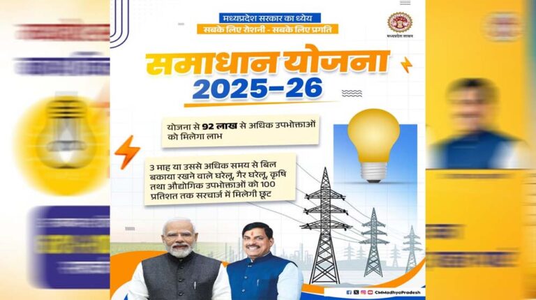 ऊर्जा मंत्री तोमर ने किया ऐलान: विद्युत समाधान योजना की अवधि 31 मार्च तक बढ़ाई