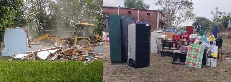 अतिक्रमण हटाने पहुंची टीम पर पथराव, मेडिकल कॉलेज की जमीन से 37 मकान ढहाए गए